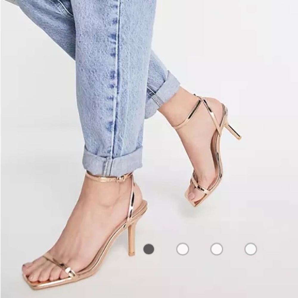 Glamorous barely there heeled sandals in rose gold ASOS Ankle strap heels
